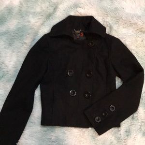 Guess Black Cropped Peacoat - XS
